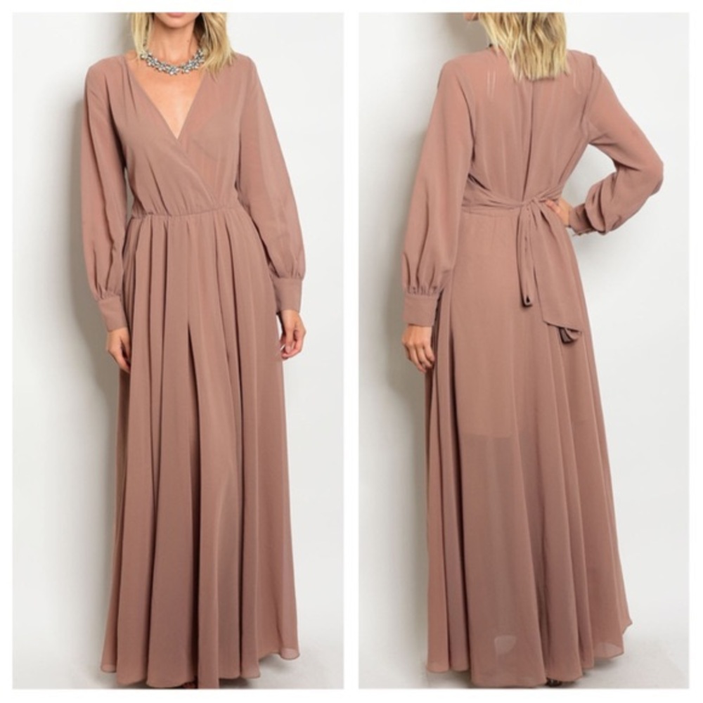 Xtaren Taupe/Nude Maxi Dress/Peasant Dress